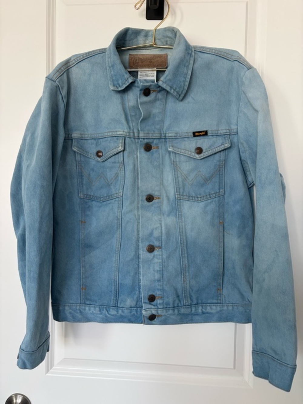 Vintage Wrangler Denim Trucker Jacket Mens Medium Faded Western Workwear